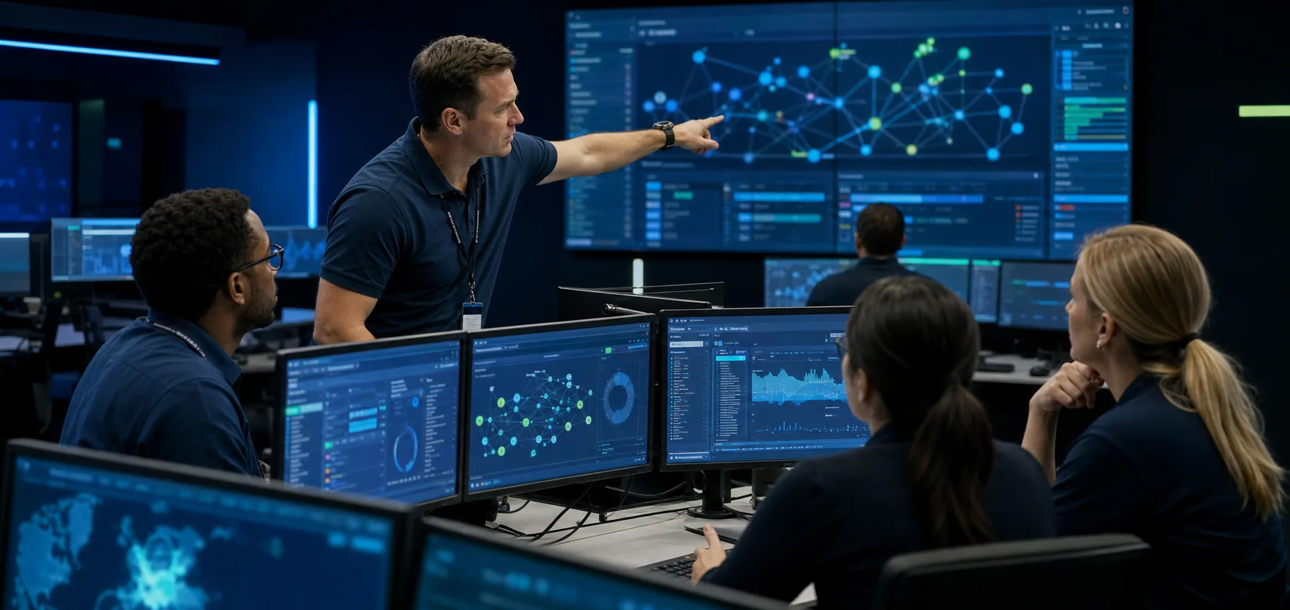 Deelnemers analyseren samen een digitaal veiligheidsscenario in een cyber range